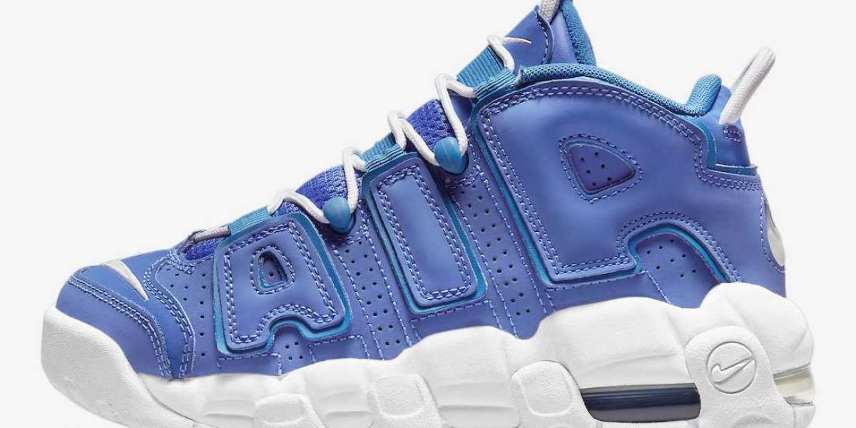 Brand New 2022 Nike Air More Uptempo GS Blue White Basketball Shoes