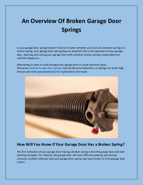 An Overview Of Broken Garage Door Springs | edocr
