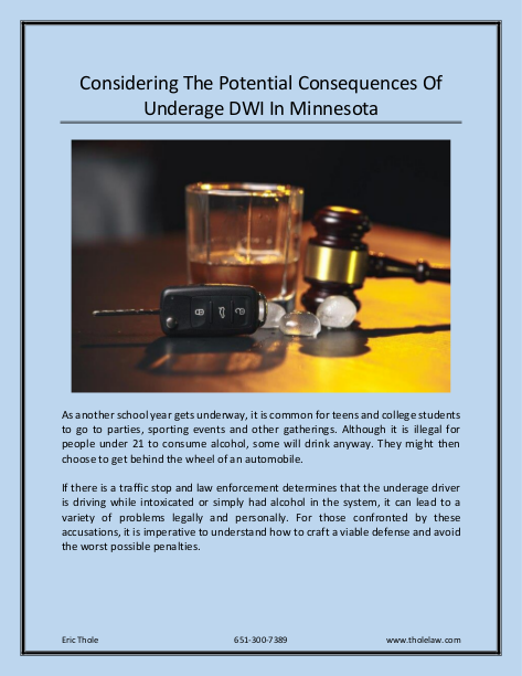 Considering the potential consequences of underage DWI in Minnesota | edocr