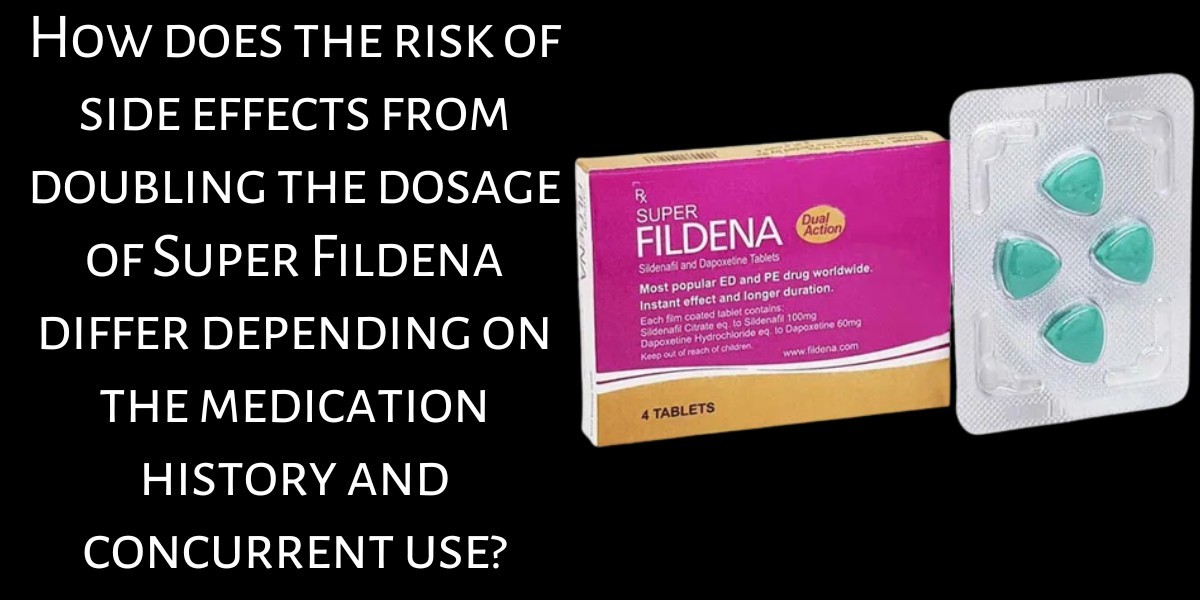 How does the risk of side effects from doubling the dosage of Super Fildena differ depending on the medication history a