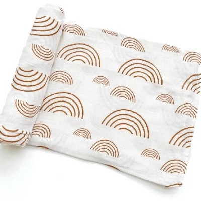 Shop Adorable Caramel & White Rainbow Swaddle Blanket for Infants Profile Picture