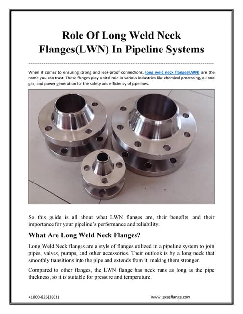 Role Of Long Weld Neck Flanges(LWN) In Pipeline Systems.pdf