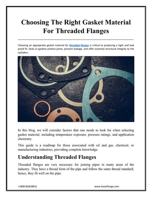 Choosing The Right Gasket Material For Threaded Flanges.pdf