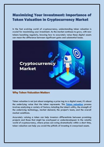 Maximizing Your Investment: Importance of Token Valuation in Cryptocurrency Market