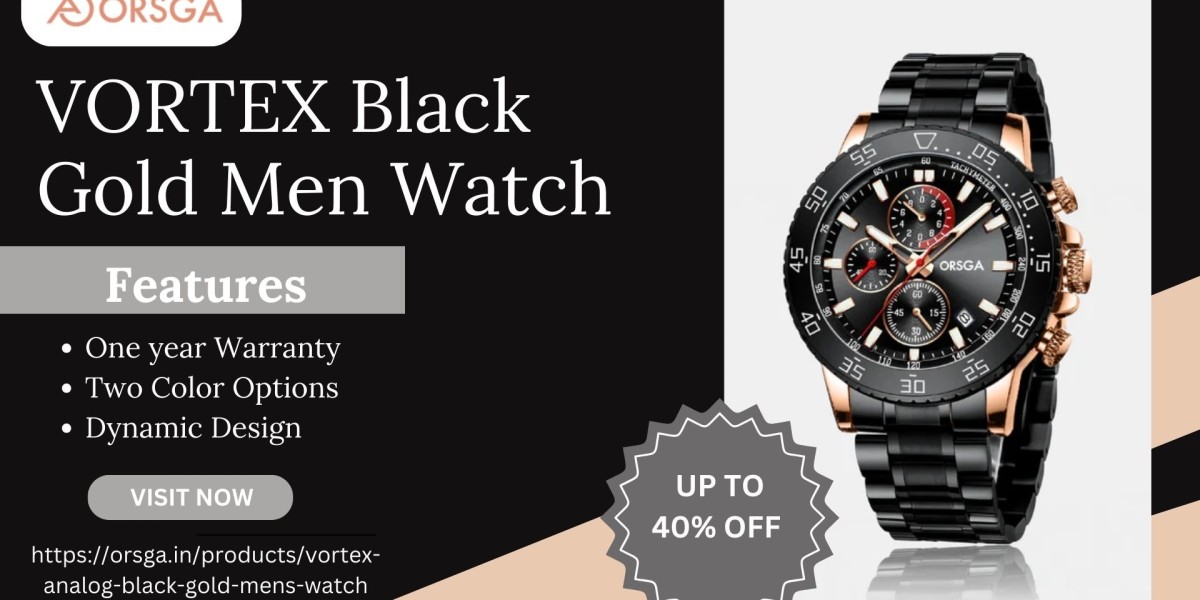 VORTEX Black Gold Men Watch by ORSGA for Bold Impact