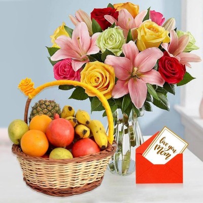 Colorful Roses & Lilies with Fruits For Mom Yuvaflowers Profile Picture