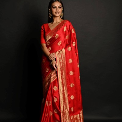 Red and Gold Pure Satin Silk Banarasi Saree with Real Zari Work – Handwoven Luxury Profile Picture