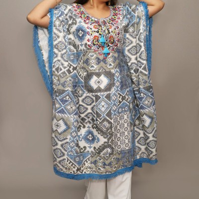 Blue and White Gotta Work Kaftan Set #1547 Profile Picture