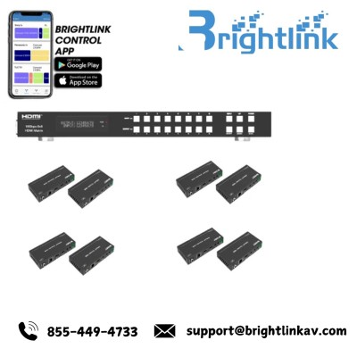 Brightlink New 8x8 18Gbps 4k@60 HDMI 2.0 HDMI Matrix with, CEC, ARC Function/HDBaseT Extenders over  Profile Picture