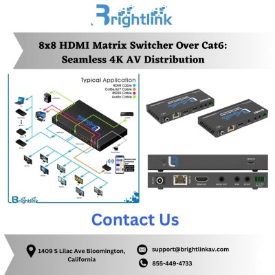 "8x8 HDMI Matrix Switcher Over Cat6: Seamless 4K AV Distribution" Profile Picture