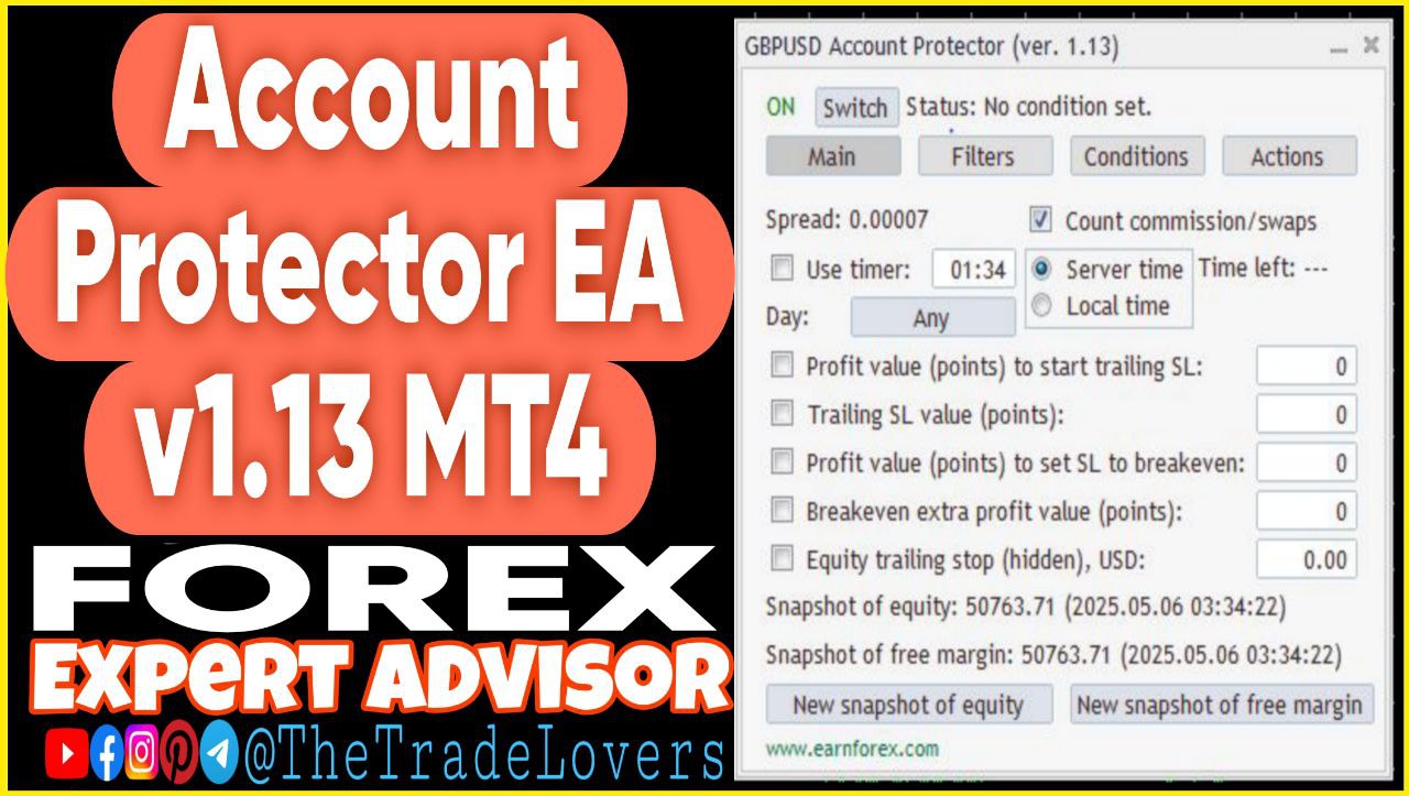 Account Protector EA v1.13 MT4 (Works on Build 1441 ) | Forex Robot | MT4 Expert Advisor - Payhip
